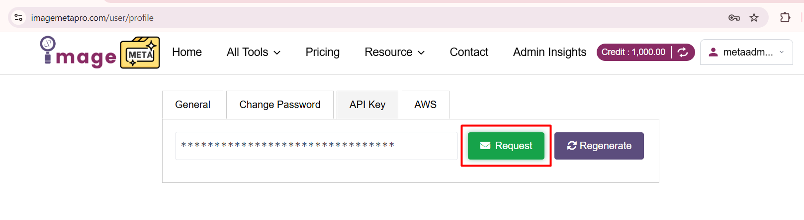3rd step to manange API Key